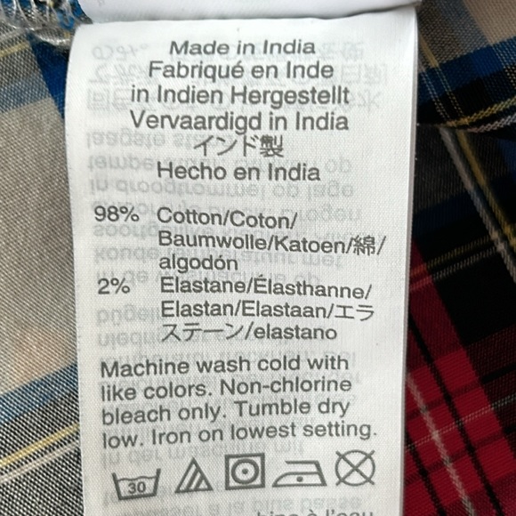 J Crew Tartan Plaid Button Front Blouse w Micro-Ruffled Collar - Picture 8 of 12